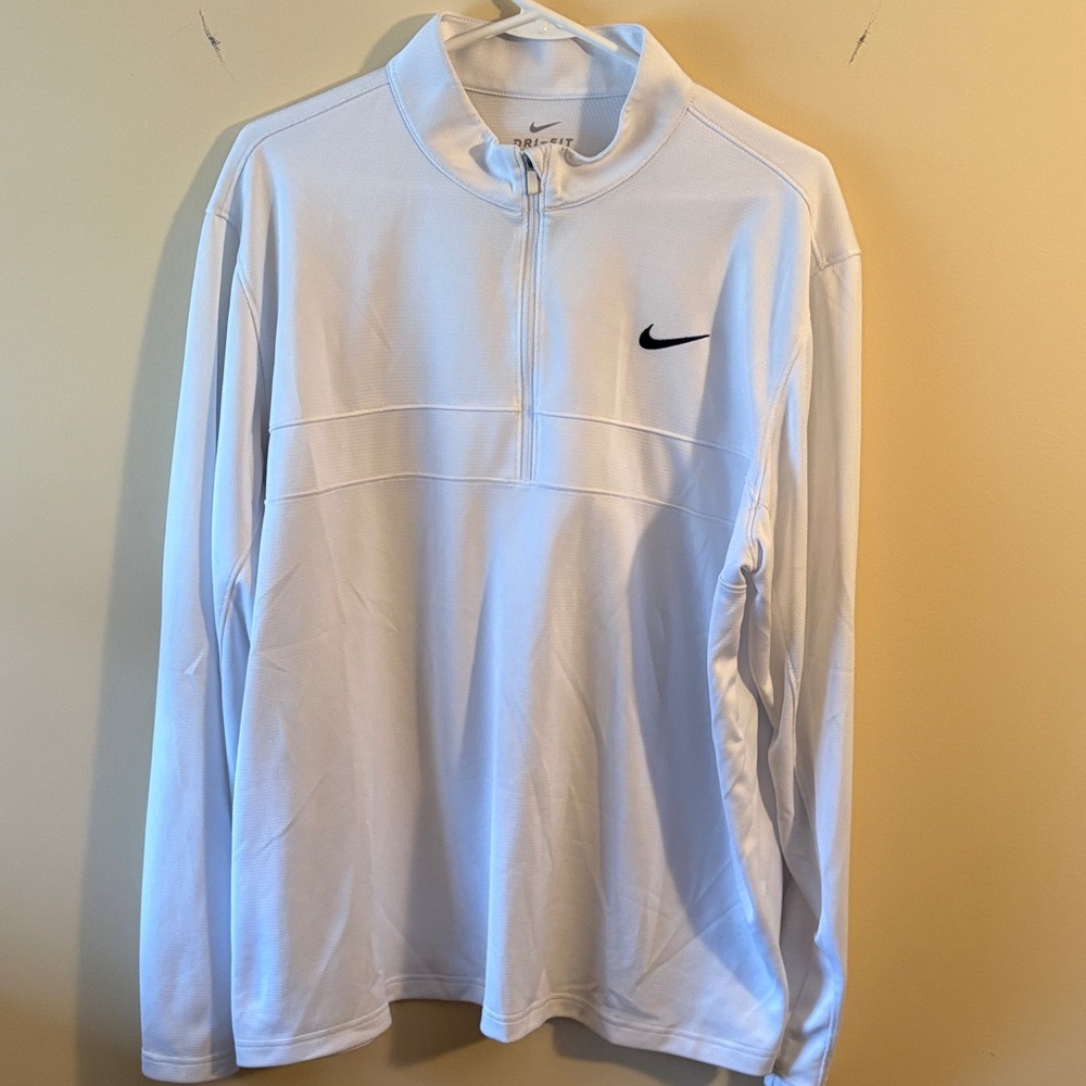 Nike Men's White Lightweight Quarter-Zip Jacket